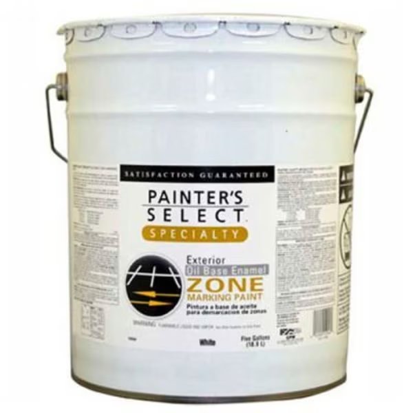 Painter's Select Oil Zone Marking Paint, Flat Finish, White, 5-Gallon - 108913, General Paint, Mfr#: 108913